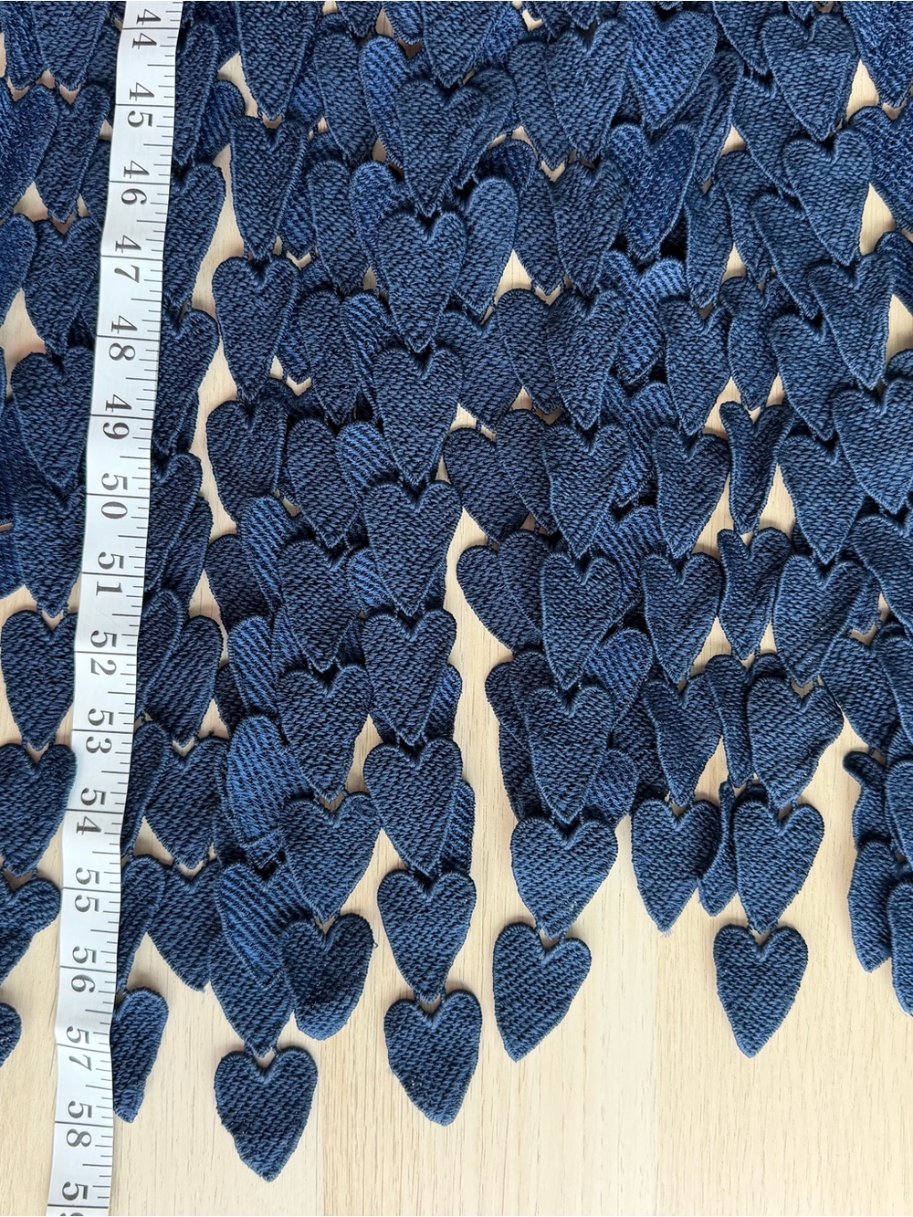 Umgee Navy Heart Shaped Crochet Fringe Maxi Dress Medium Tie Shoulder NWT Boho - Picture 10 of 15